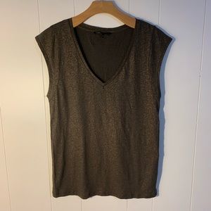 Parisian brand metallic linen cotton tee